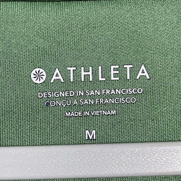 Athleta V-Neck Pullover Sweatshirt Women Green Long Sleeves Size Medium - Picture 4 of 9